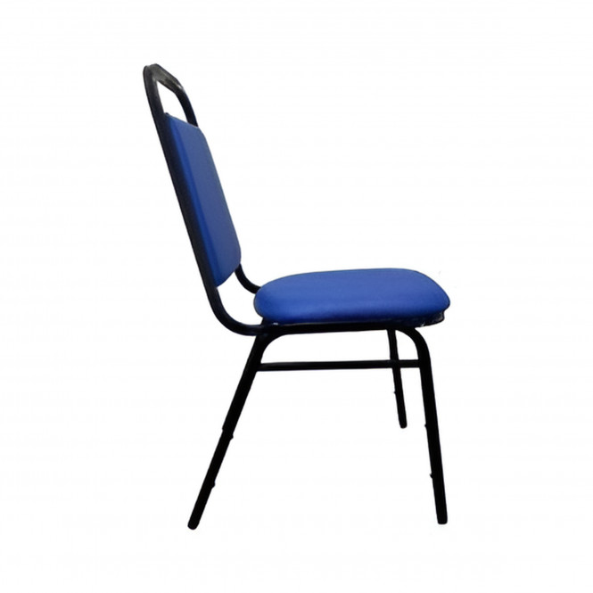 Loughborough-Stacking-Chair-Blue-PU-Vinyl-Fabric