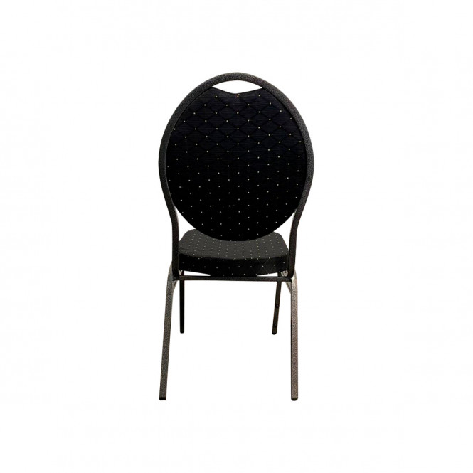 Spoon-Back-Banqueting-Chair-–-Black-with-Charcoal-Frame