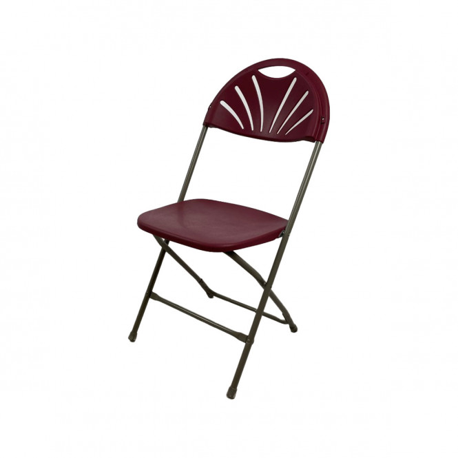 Fan-Back-Burgundy-Grey-Plastic-Folding-Chair